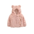 thumbnail image 2 of Casual Baby Girl Boy Velvet Coat, Long Sleeve Hooded Buttons Solid Color Plush Warm Winter Cardigan, 2 of 8