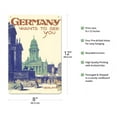 thumbnail image 2 of Germany Wants to See You - Berlin - German Railroads - Vintage Railroad Travel Poster by Friedel Dzubas c. 1925 - 8 x 12 inch Vintage Metal Tin Sign, 2 of 4