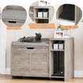 thumbnail image 6 of FOLDLIFE Cat Litter Box Enclosure with Top Opening and Cushion, Hidden Cat Litter Box Furniture, Cat Litter Box Cabinet, Cat House, Privacy Wooden Pet Cat Toilet for Kitten,Grey, 6 of 8