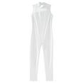 thumbnail image 5 of Aislor Big Kids Girls Full Length Sleeveless Bodysuit Gymnastics Ballet Leotard Unitard Jumpsuit White 10, 5 of 7