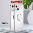 thumbnail image 2 of For iPhone 13 in White Luxury Plating Magnetic Car Ring Phone Case, 2 of 13