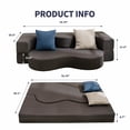 thumbnail image 2 of ZAFLY Canapé-Lit Futon Format Grand, Canapé Convertible Pliable, Canapé de Sol Lit de Repos, Gris Foncé, 2 of 5