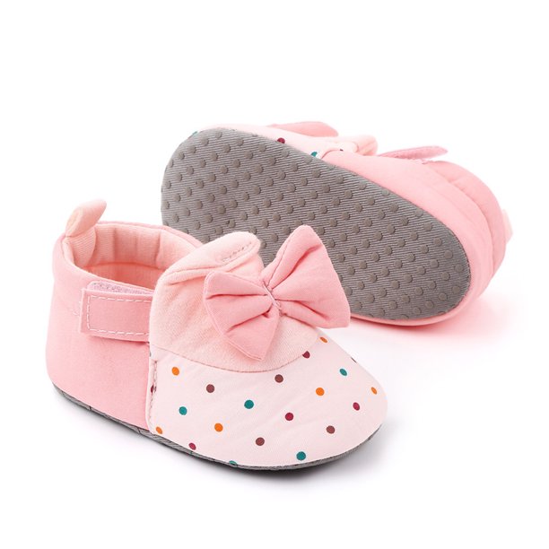 Zapatos De Bebé Niña Suela antideslizante Bowknot Baby Girl Shoe Cute Newborn Foot Wear (Dot Bow 13cm) Likrtyny Para Estrenar