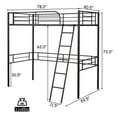 thumbnail image 2 of Costway Metal Loft Twin Bed Frame Single Twin Size High Loft Bed W/ Ladder & Guard Rail, 2 of 8