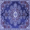 thumbnail image 1 of Ahgly Company Machine Washable Indoor Square Medallion Blue Traditional Area Rugs, 4' Square, 1 of 4