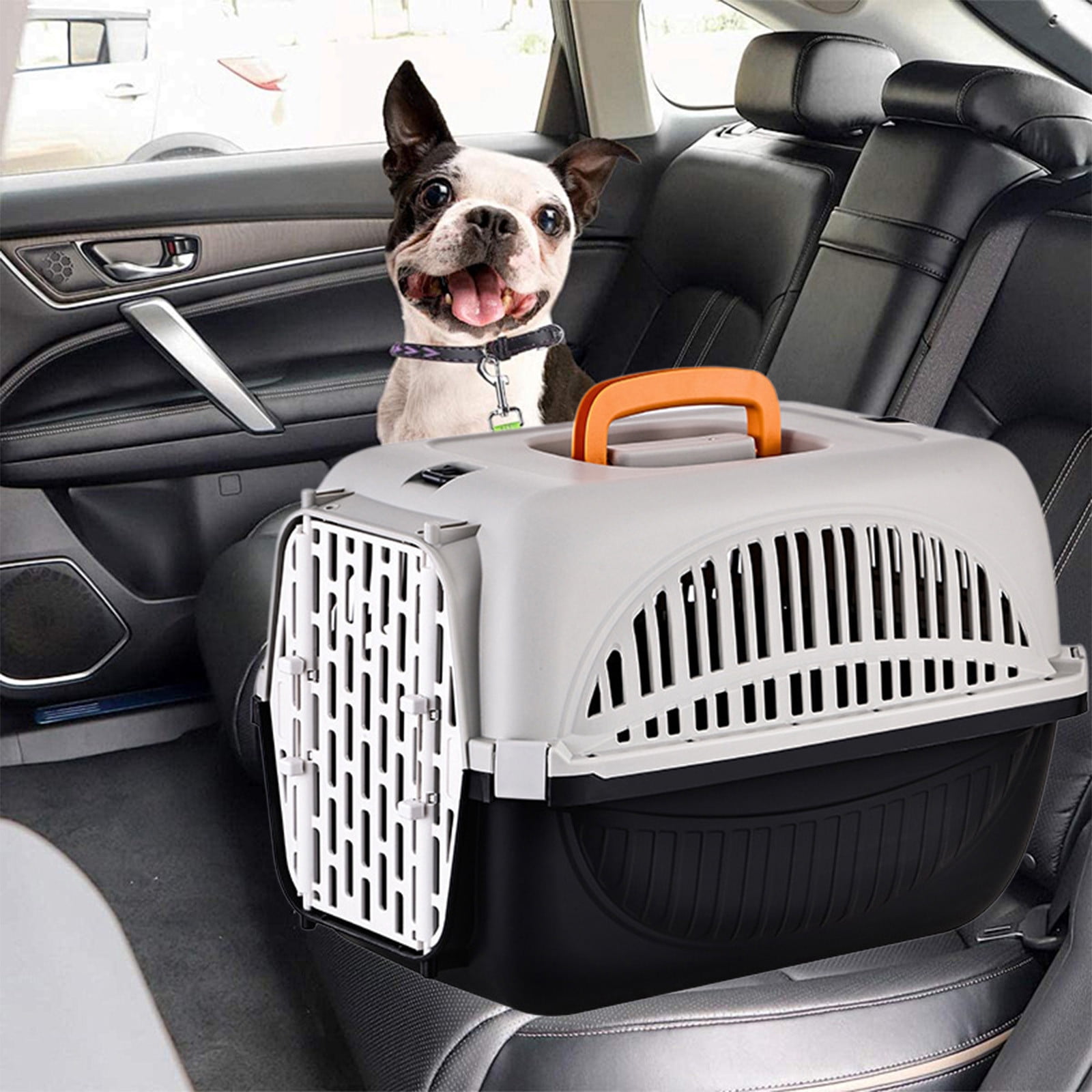 Large Pet Travel Carrier, Airline Approved Cat Dog Backpack, Scratch-Resistant Plastic with Ventilated Mesh, Comfortable Portable Pet Carrier for Car Travel Hiking, Secure Locking Doors