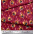 thumbnail image 3 of Soimoi Polyester Crepe Fabric Feather & Bird Cartoon Decor Fabric Printed Yard 42 Inch Wide, 3 of 3