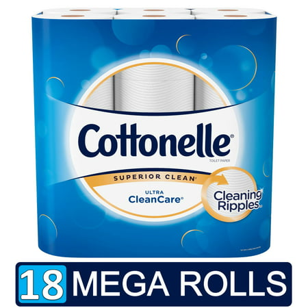 Cottonelle Ultra CleanCare Toilet Paper, 18 Mega Rolls (= 72 Regular