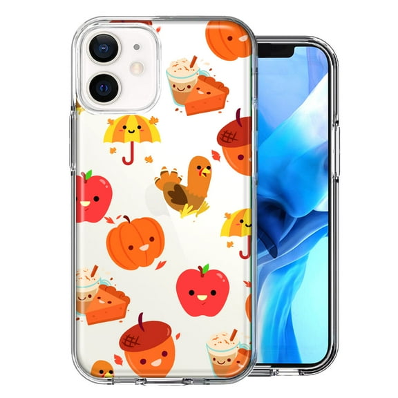 MUNDAZE For Apple iPhone 12 Mini Thanksgiving Autumn Fall Design Double Layer Phone Case Cover