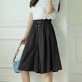 thumbnail image 4 of ShomPort Flowy Culottes Shorts for Women Pleated Boho Elastic High Waist Summer Dressy Capri Pant with Pockets, 4 of 6