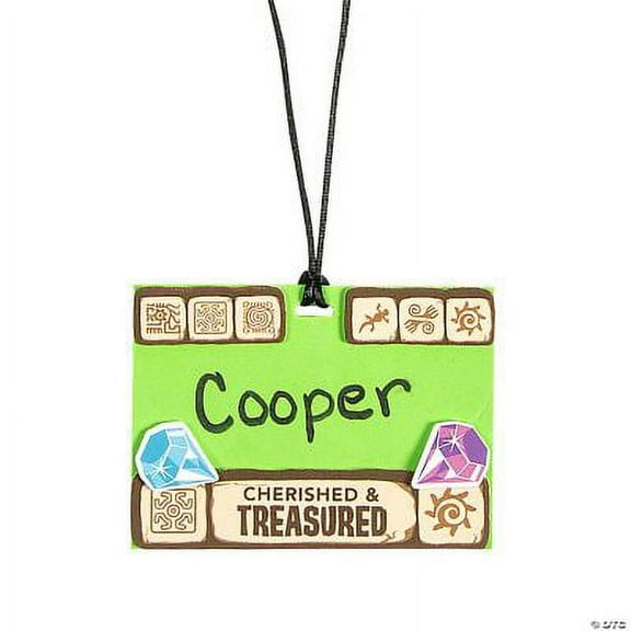Treasure Hunt VBS Name Tag Necklace Craft Kit, Birthday, Craft Kits, 12 Pcs