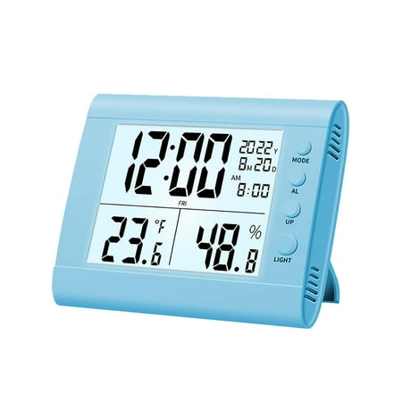 

Linjieee7 Functional Electronic Temperature And Humidity Meter Indoor Household Time Alarm Clock Night Light Digital Dry And Humidity Can And Vacuum in One