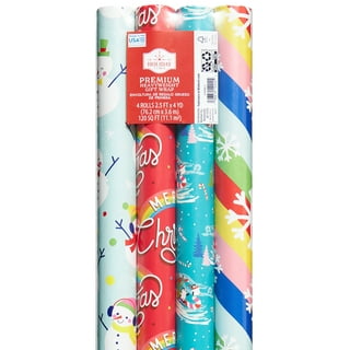 DaySpring - Studio 71 - Festive Florals - 4 Reversible Christmas Wrapping  Paper Roll Set 