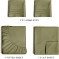 thumbnail image 3 of CGK Linens 4-Piece Ultra Soft & Comfy Hotel Luxury Sheet Set - King Size Cooling Bed Sheet Fits 8"-16" Mattresses, Sage Green, 3 of 7