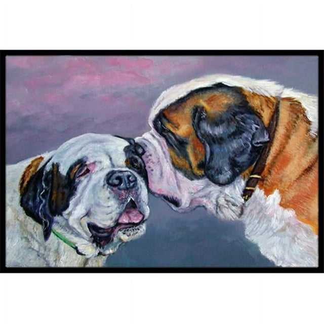 Carolines Treasures 7332JMAT Saint Bernard Tapis Whisperear Intérieur & Extérieur - 24 x 36 Po.
