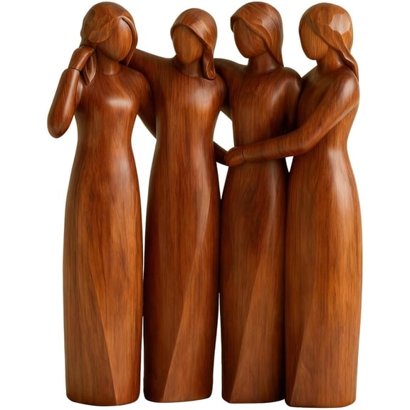 Friendship Resin Figurine Statue - "4 Sisters" Decorative Resin Sculpture for Display on Desk, Bedside, Living Room & Workplace, Gift for Best Friends & Women-dh