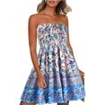 thumbnail image 2 of Robe d'Été Vintage Sans Manches pour Femmes Boho Floral Longueur Genou Ligne A Cocktail (Fleur d'Abricot, G), 2 of 8
