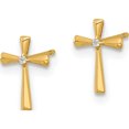 thumbnail image 2 of 14K Yellow Gold Madi K Polished Cz Cross Post Earrings (Width 6.6) (Length 9.4) - Jbsp, 2 of 5