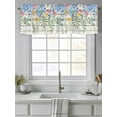 thumbnail image 4 of Blue Spring Floral Curtain Valances for Windows, Summer Botanical Pastoral Wooden Kitchen Valance Window Treatment, Light Filtering Block Curtains for Bathroom/Bedroom/Living Room 60'' x 18'', 4 of 9