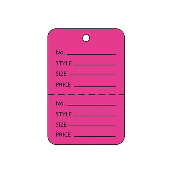 SSWBasics Retail Price Tag - Flamingo Pink - Unstrung - 1¾” W x 1⅞”H - Box of 1000-