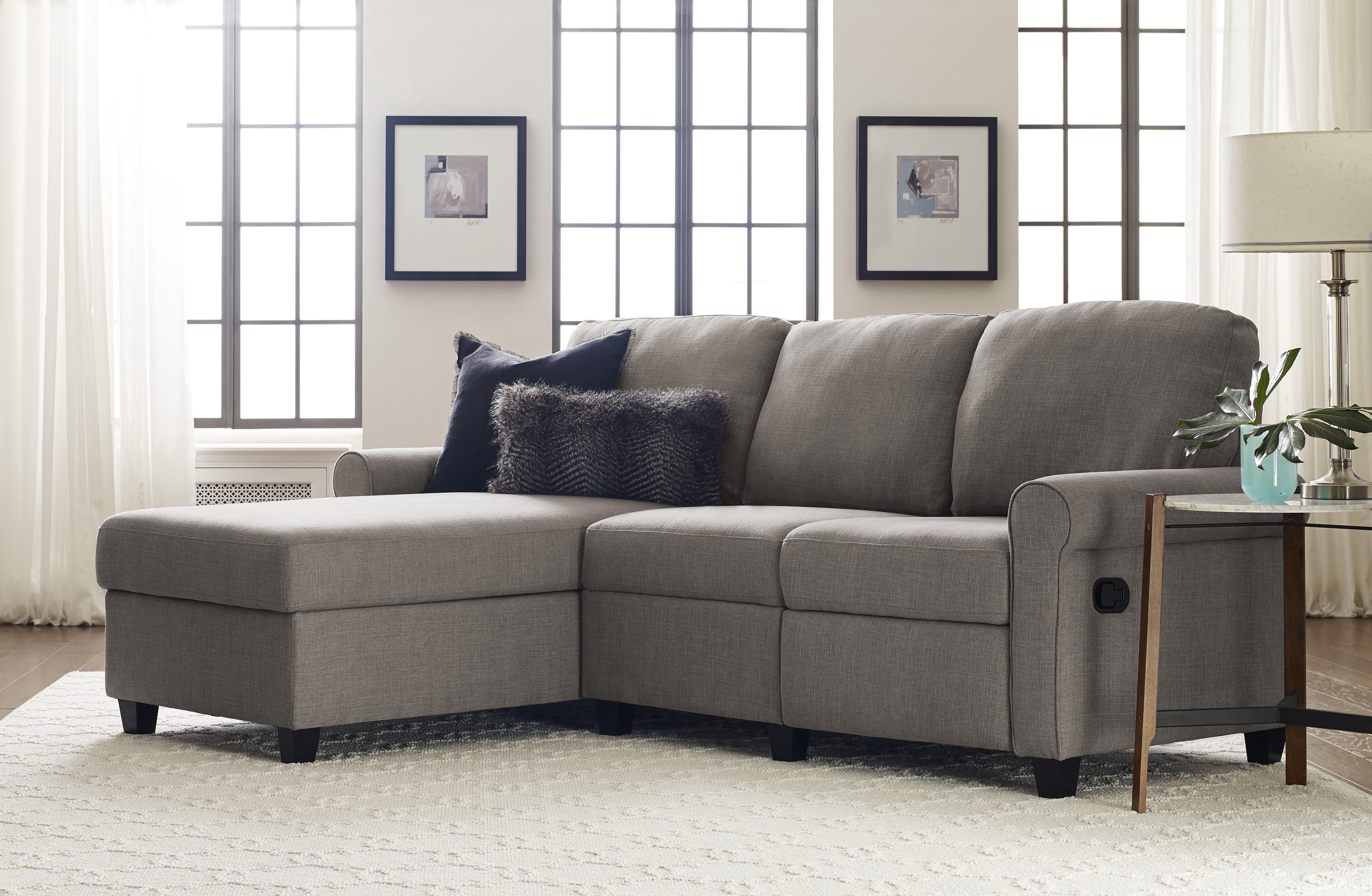 Serta Copenhagen Reclining Sectional with Left Storage Chaise - Gray