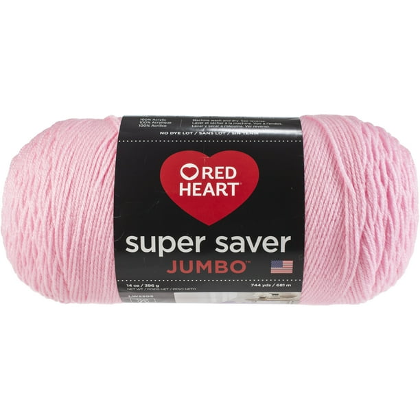 Heart Super Saver Jumbo Medium Acrylic Petal Pink Yarn, 744 - Walmart .com
