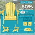 thumbnail image 4 of Folding Adirondack Chair Outdoor Patio Fire Pit Chairs with Cup Holder Porch Garden Yellow, 4 of 9