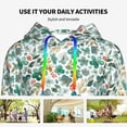 thumbnail image 4 of Kdxio Floral In Teal Print Womens Oversized Hoodies Sweatshirts Hooded Pullover Tops Sweaters Casual-Large, 4 of 7