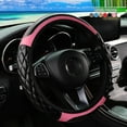 thumbnail image 6 of 1 crystal carbon fiber embroidered leather automotive steering wheel cover without inner rim for 14.5-15 inchcar accessories, 6 of 9