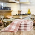 thumbnail image 2 of PiccoCasa 6-Pack Cotton Kitchen Tea Towel Set Lattice Pattern  Pink 13.4x13.4in, 2 of 7