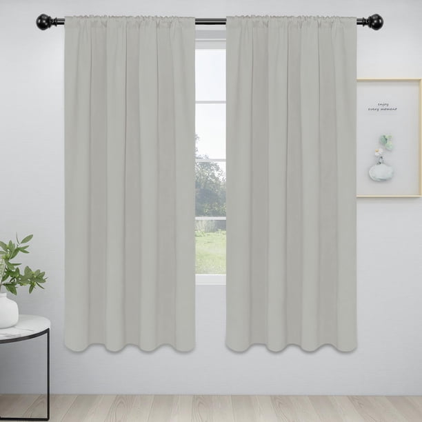 Cortinas Easy-Going 107 x 183 cm con aislamiento térmico de color blanco grisáceo