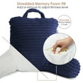 thumbnail image 5 of Nestl Reading Pillow for Kids & Teens, Small Backrest Pillow with Arms, Shredded Memory Foam Bed Rest Pillow, Navy Blue, 5 of 7