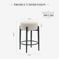 thumbnail image 3 of MALOL Bar Stools Set of 2, 24'' Counter Stool with Stable Metal Frame Sherpa Upholstered, Cream, 3 of 8