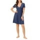 thumbnail image 2 of INSPIRE CHIC Vestido de Noche para Mujeres Pijamas Camisón de Cuello en V Profundo Bata de Noche S Azul Marino, 2 of 5