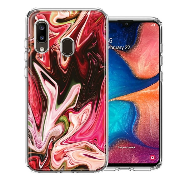 MUNDAZE For Samsung A20 Pink Abstract Design Double Layer Phone Case Cover