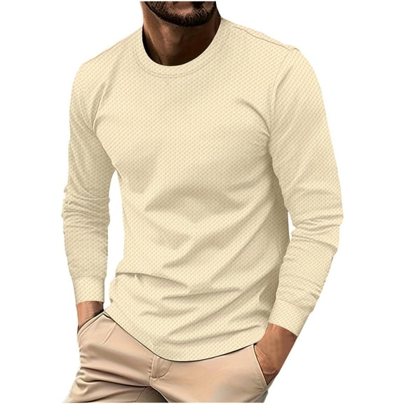 Stamzod Men's Muscle T-Shirt Solid Ribbed Long Sleeve Compression Workout Shirts for Men Slim Fit Stretch Spring Fall Bodybuilding Gym Tee