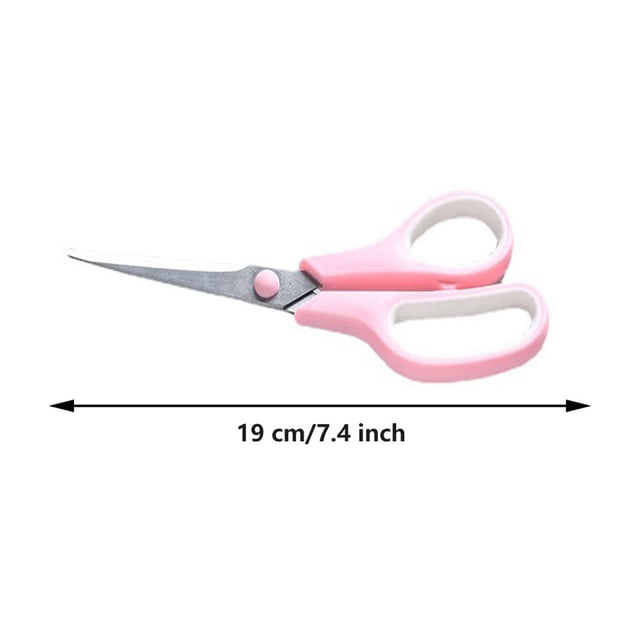 Stainless Steel Scissors for Office Use – Rubber-Handled, Macaron Color Design, 1.97 in Width, Purple and Green Options