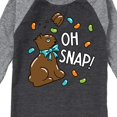 thumbnail image 3 of Instant Message - Oh Snap Chocolate Bunny - Toddler And Youth Raglan Graphic T-Shirt, 3 of 7