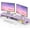 Purple, variant on Dual Monitor Stand Riser with Smartphone Holder, Adjustable Length & Swivel Angle, Ergonomic Wooden Desktop Organizer for PC Monitor, Laptop, Printer, Large Storage, Black