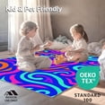 thumbnail image 4 of ODIKA 4'x6' Machine Washable Non-Slip Area Rug, Trendy Culture Statement With Exclusive Artwork High Traffic Rug with Pad, Blue, 531791, 4 of 8