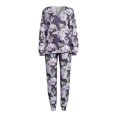 thumbnail image 5 of Catherine Malandrino Women's Long Sleeve French Terry Top and Pants Pajama Set, 2-Piece, 5 of 5