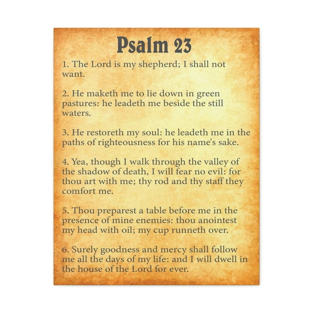 Scripture Walls Psalm 23 Chapter Gold Bible Canvas Christian Wall Art Ready to Hang Unframed