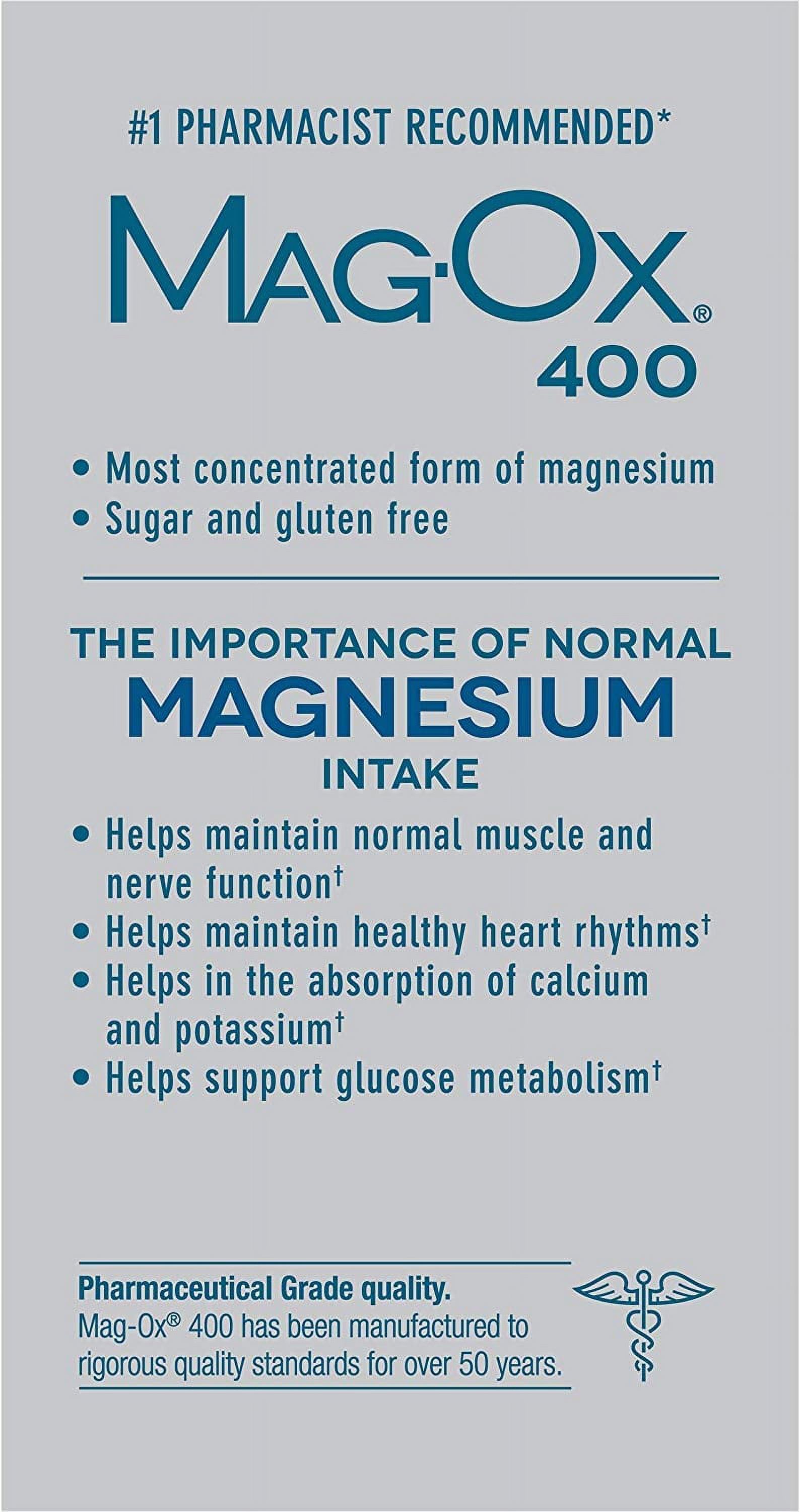 Mag-Ox 400 Magnesium Oxide Dietary Mineral Supplement Tablets 120 Count - image 3 of 9