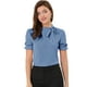 thumbnail image 1 of Top Elegante De BluDe ManCorDe OficiDe Las Camisas Del Cuello De PajariDe Las Mujeres Azul S, 1 of 6