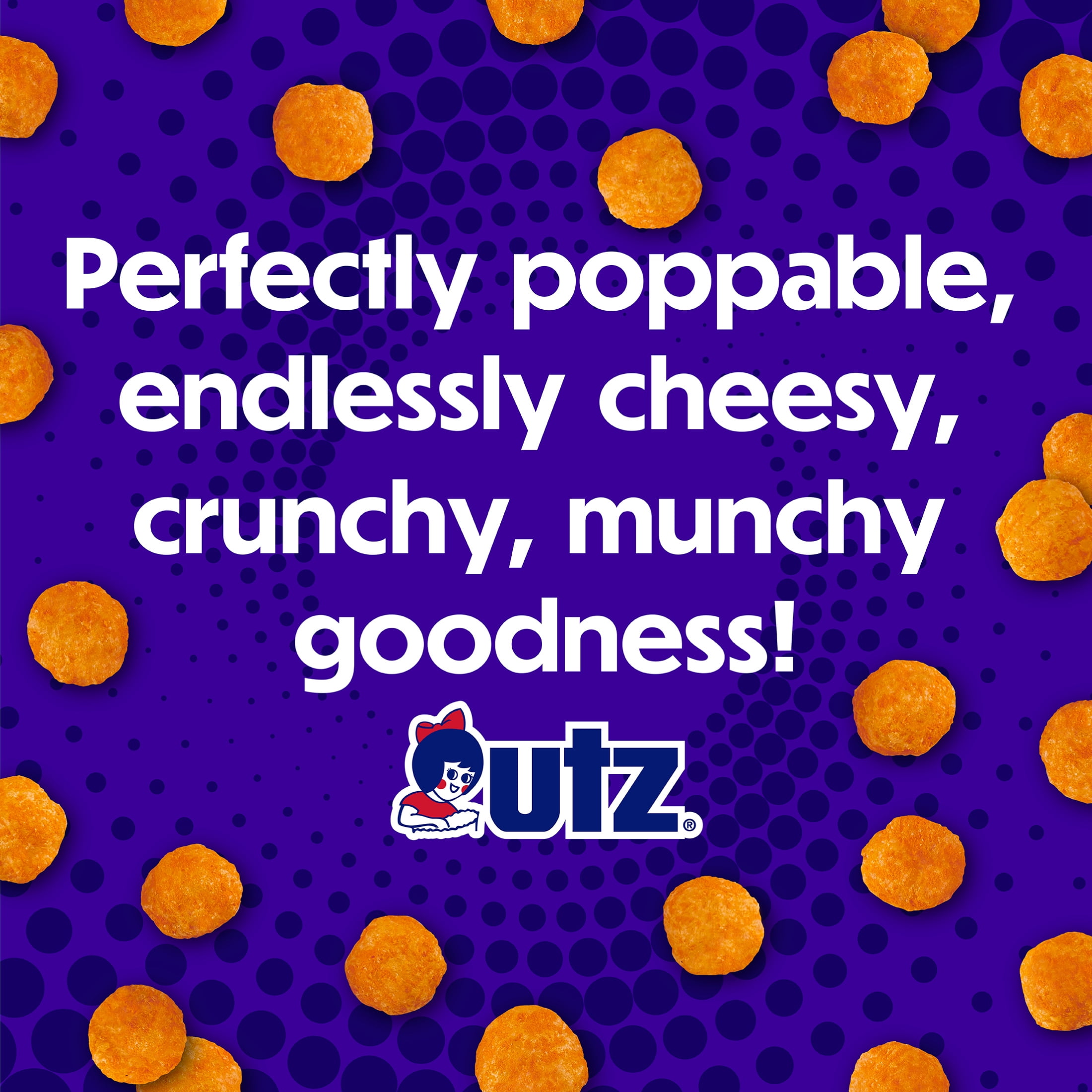 Utz Cheese Balls Snack Pack, Multipack, 1 oz, 10 Count