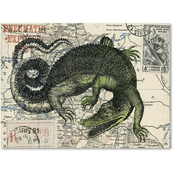 Trademark Fine Art 'Croc Map' Canvas Art by Nick Bantock