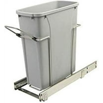 8.375 in. x 20.125 in. x 17.313 in. 20 Qt. In-Cabinet Single Soft-Close Bottom-Mount Pull-Out Trash Can - Platinum