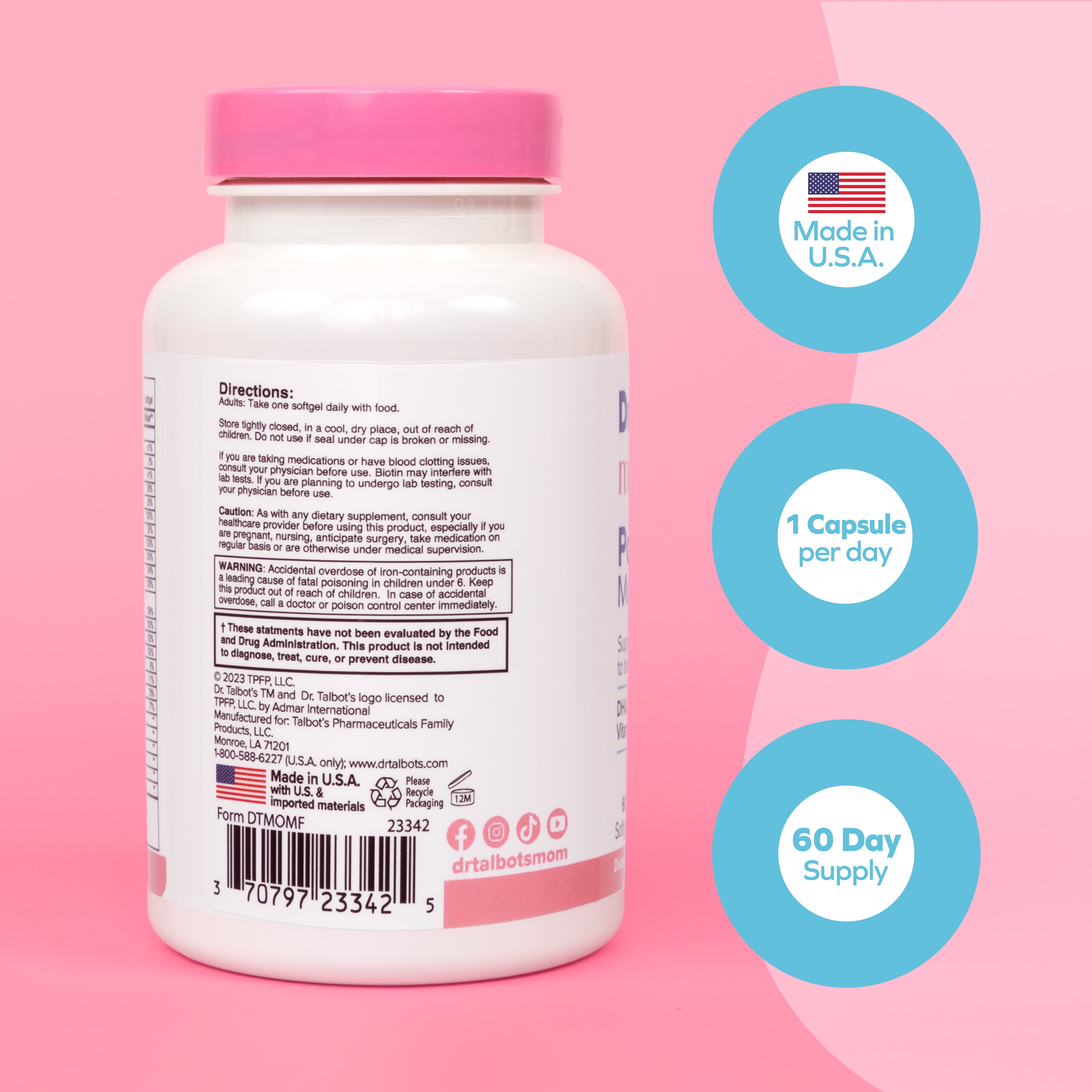 Dr. Talbot's Mom Postnatal Multi-Vitamin, 60 Day Supply