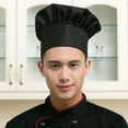 thumbnail image 2 of Elástico Adulto Elástico Panadero Cocina Sombrero Disfraz Gorra Chef Sombrero Negro SM SunniMix sombrero, 2 of 7