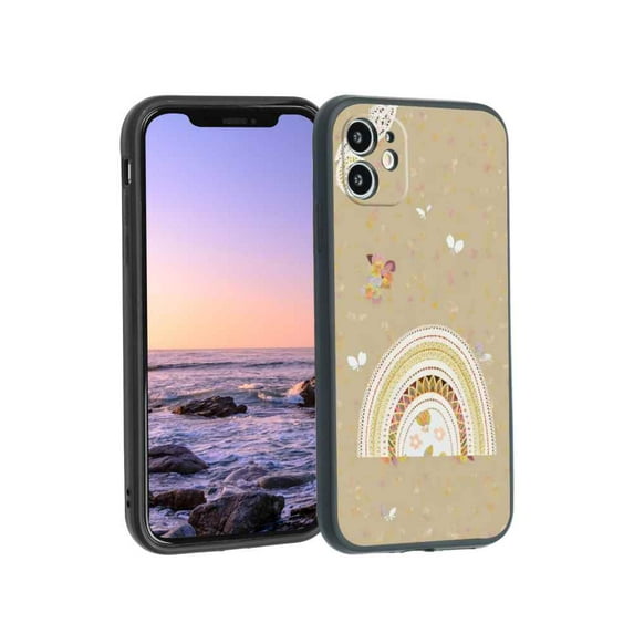 Boho-rainbow-8 Phone Case, Degined for iPhone 11 Case Men Women, Flexible Silicone Shockproof Case for iPhone 11